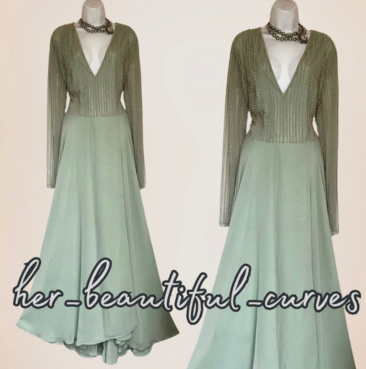 ASOS PEARLED BEADED EMBELLISHED MAXI OCCASION EVENING PARTY DRESS SIZE 20 NEW