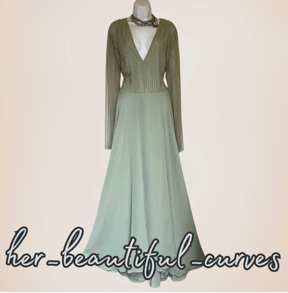 ASOS PEARLED BEADED EMBELLISHED MAXI OCCASION EVENING PARTY DRESS SIZE 20 NEW