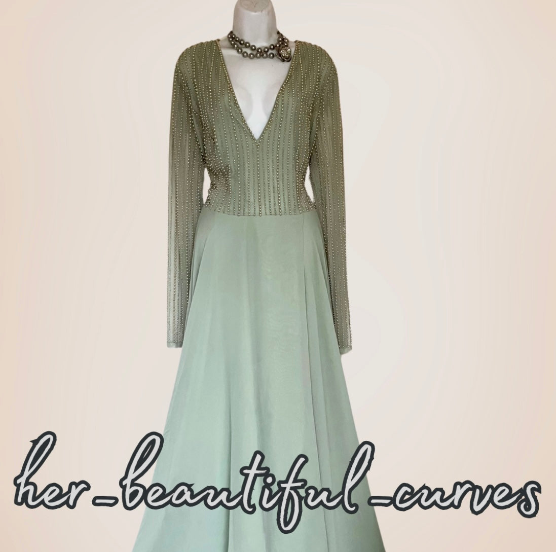 ASOS PEARLED BEADED EMBELLISHED MAXI OCCASION EVENING PARTY DRESS SIZE 20 NEW