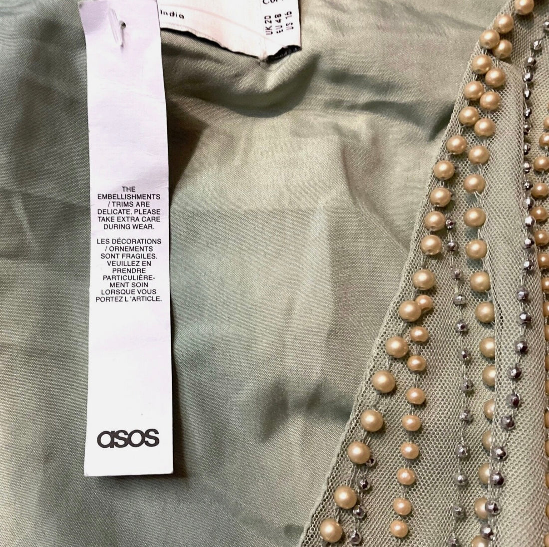 ASOS PEARLED BEADED EMBELLISHED MAXI OCCASION EVENING PARTY DRESS SIZE 20 NEW
