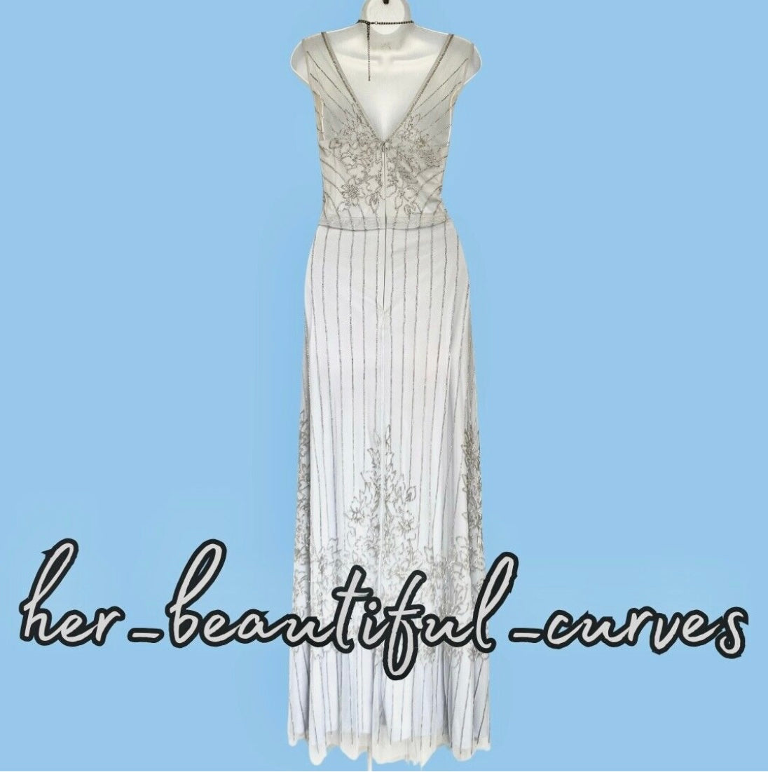 MONSOON BEADED EMBELLISHED WEDDING EVENING OCCASION PARTY DRESS SIZE 18