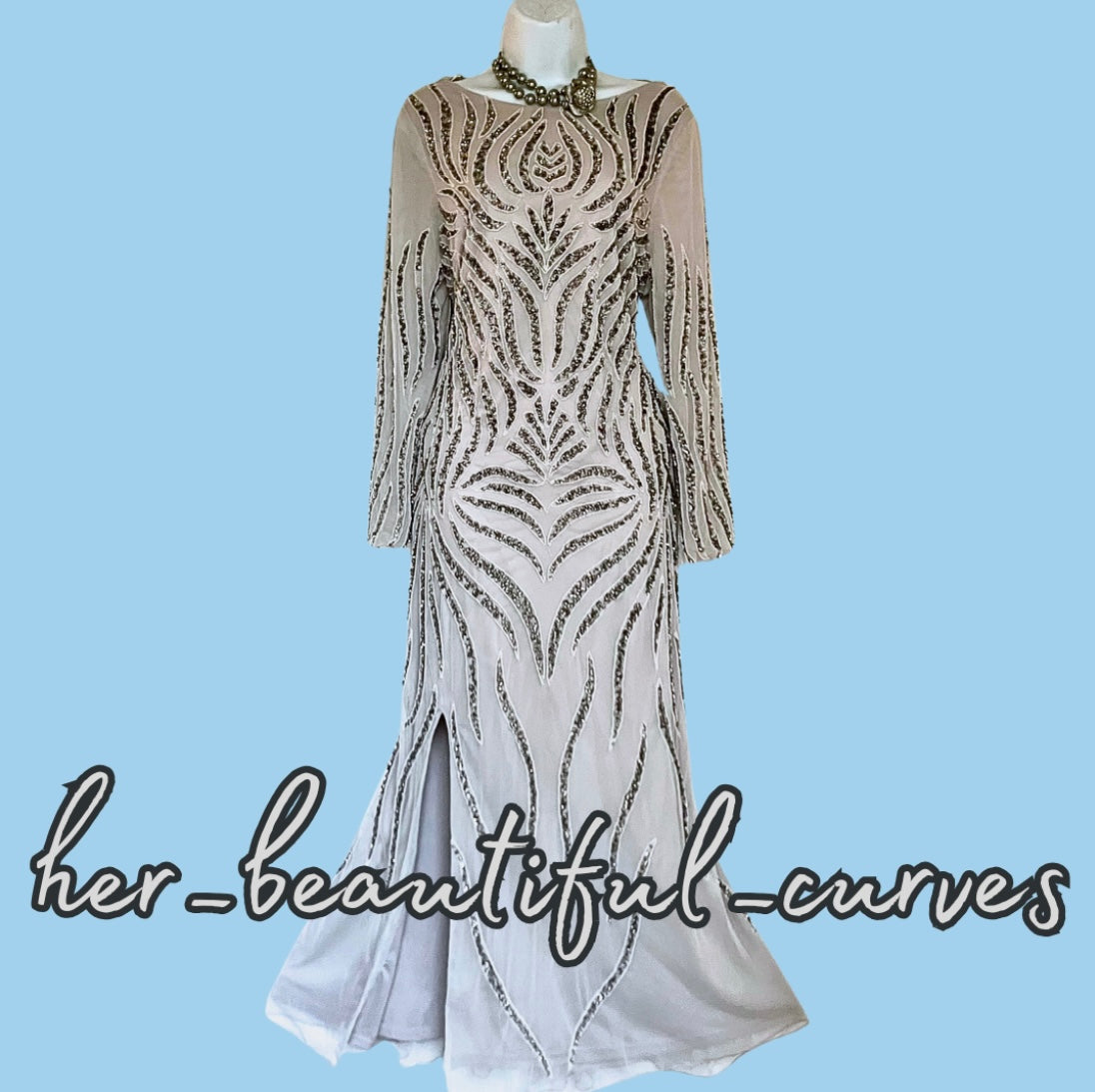 JOANNA HOPE PEARLS & SEQUINS EVENING WEDDING OCCASION PARTY DRESS SIZE 16