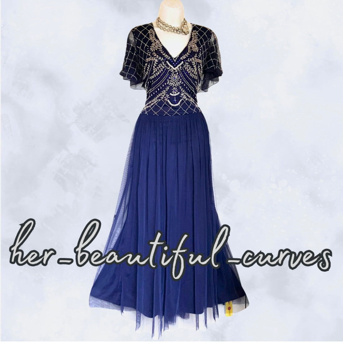 JOANNA HOPE SHIMMERED BEADED WEDDING EVENING OCCASION PARTY DRESS SIZE 22 new