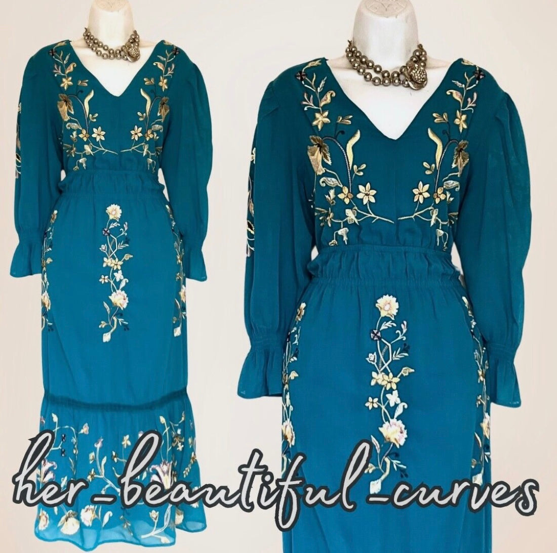 MONSOON EMBROIDERED FLORAL PATTERN MIDI OCCASION PARTY DRESS SIZE 16 new