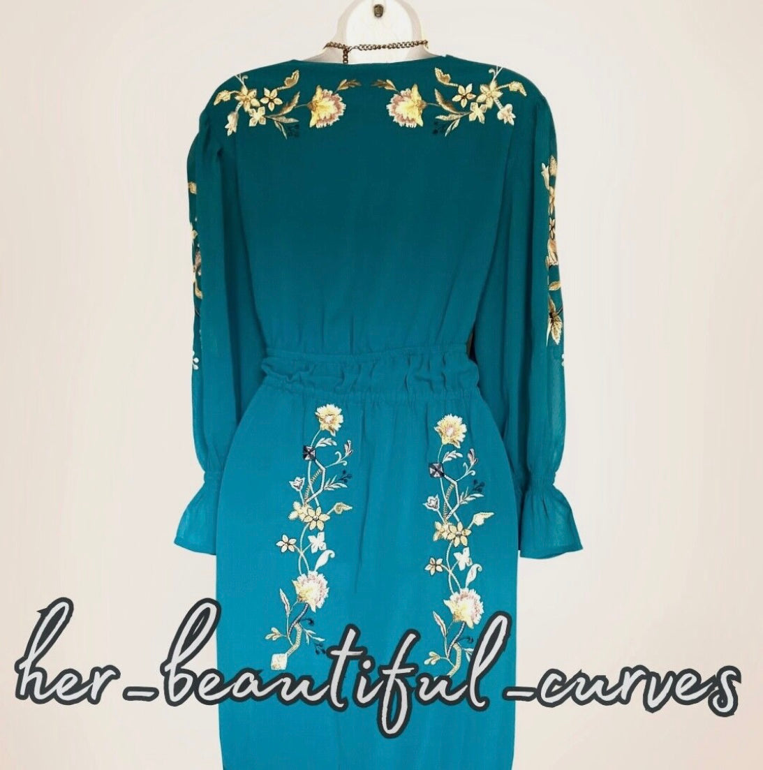 MONSOON EMBROIDERED FLORAL PATTERN MIDI OCCASION PARTY DRESS SIZE 16 new