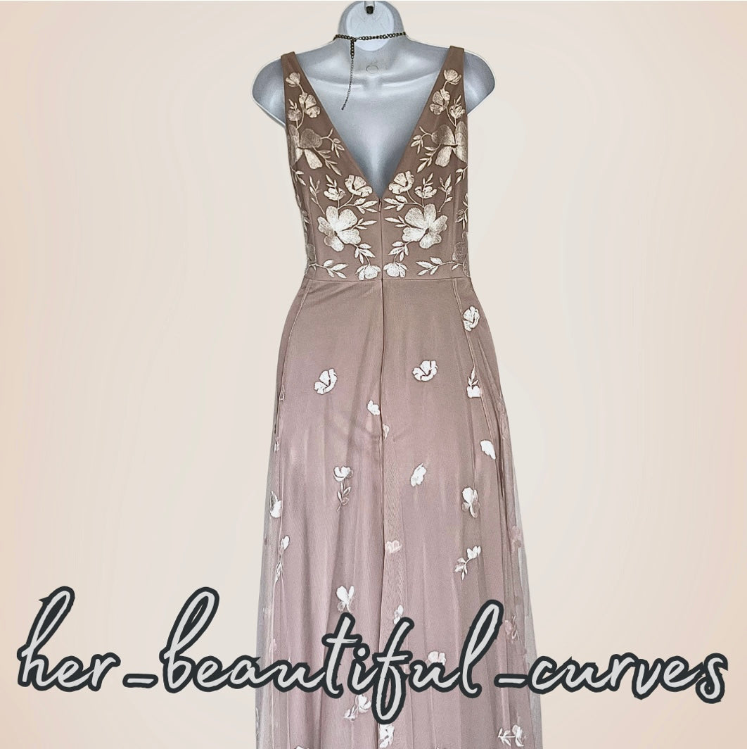 MONSOON EMBROIDERED FLORAL MAXI WEDDING OCCASION PARTY DRESS SIZE 18 NEW