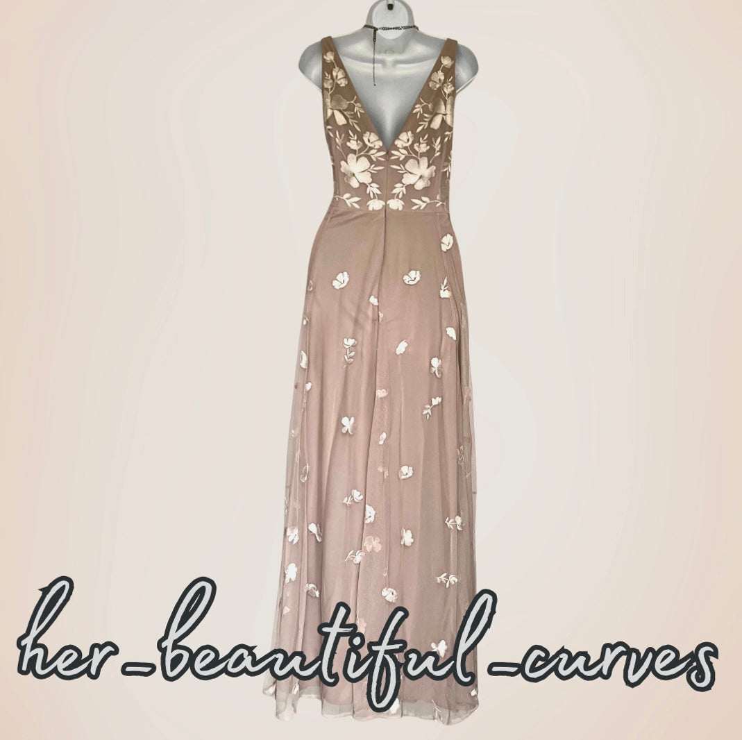 MONSOON EMBROIDERED FLORAL MAXI WEDDING OCCASION PARTY DRESS SIZE 18 NEW