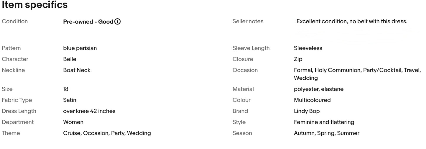 LINDY BOP BLUE PARISIAN PATTERN VINTAGE STYLE OCCASION PARTY DRESS SIZE 18