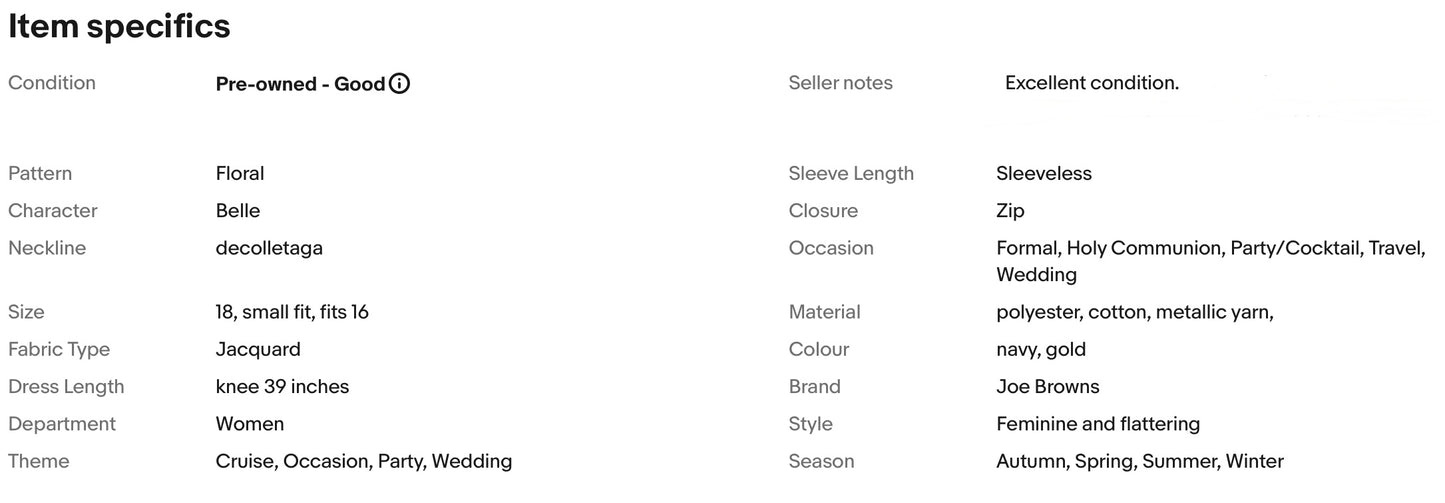 JOE BROWNS SHIMMERING JACQUARD FLORAL OCCASION PARTY DRESS SIZE 18 fits 16