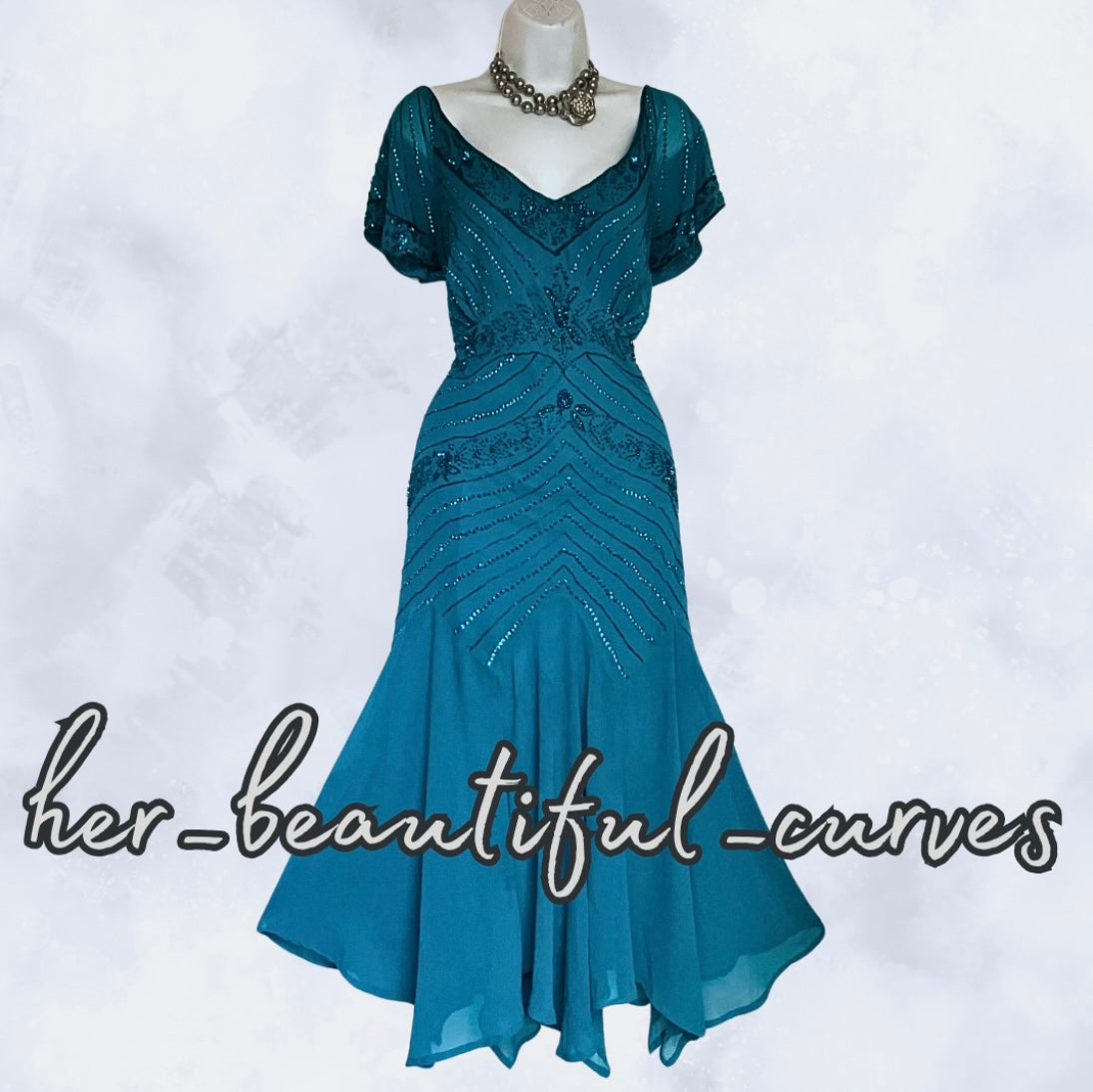 JOANNA HOPE SEQUINNED BEADED EVENING EMBELLISHED OCCASION PARTY DRESS SIZE 16
