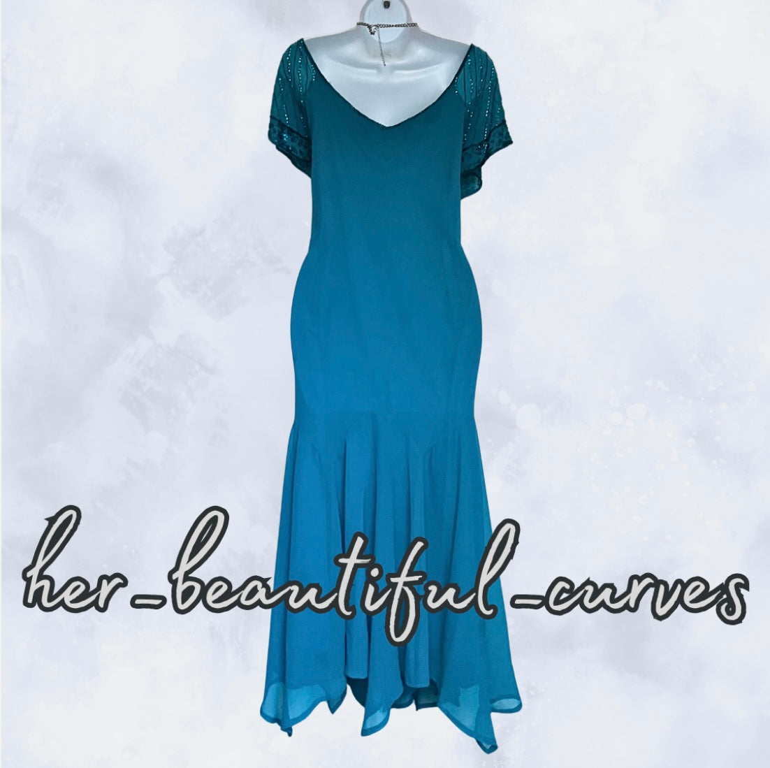 JOANNA HOPE SEQUINNED BEADED EVENING EMBELLISHED OCCASION PARTY DRESS SIZE 16