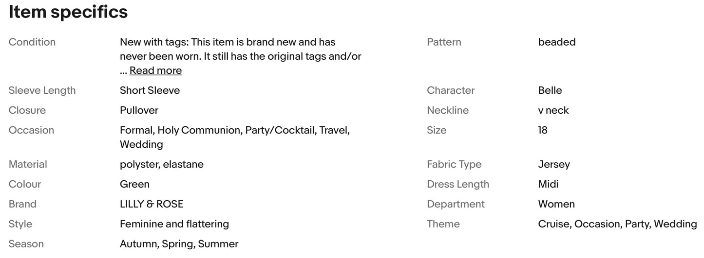 LILLY & ROSE BEADS GREEN JERSEY WEDDING OCCASION EVENING PARTY DRESS SIZE 18 new