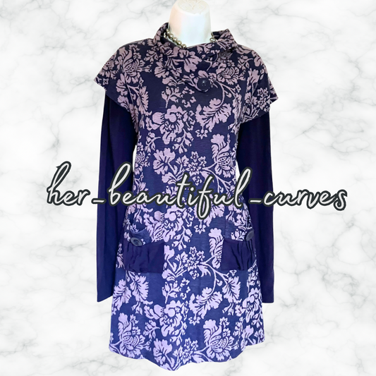 JOE BROWNS QUIRKY & UNIQUE LEAVES PRINT PARTY DRESS SIZE 18