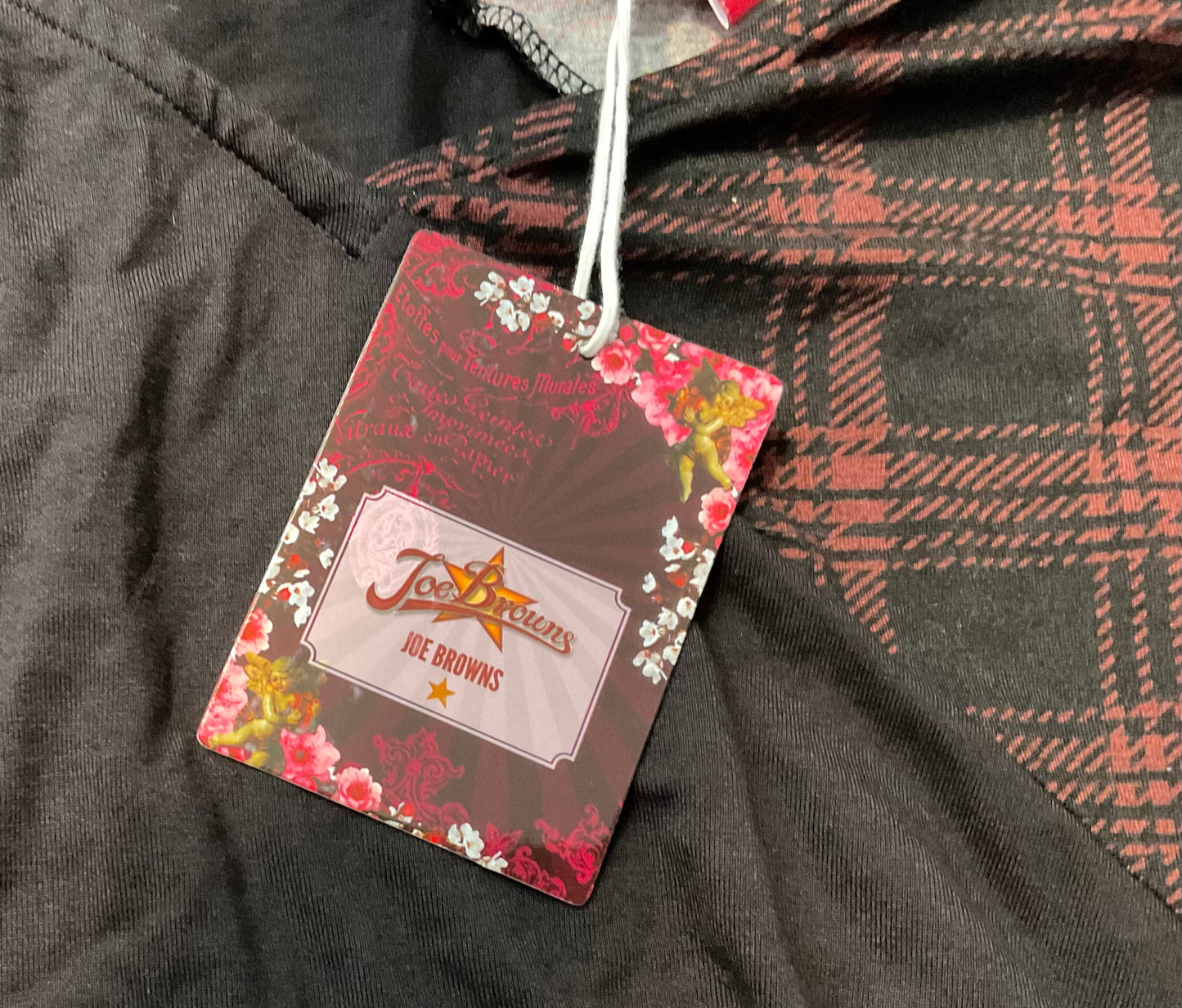 JOE BROWNS QUIRKY & UNIQUE TARTAN JERSEY HANDKERCHIEF HEM DRESS SIZE 26 new