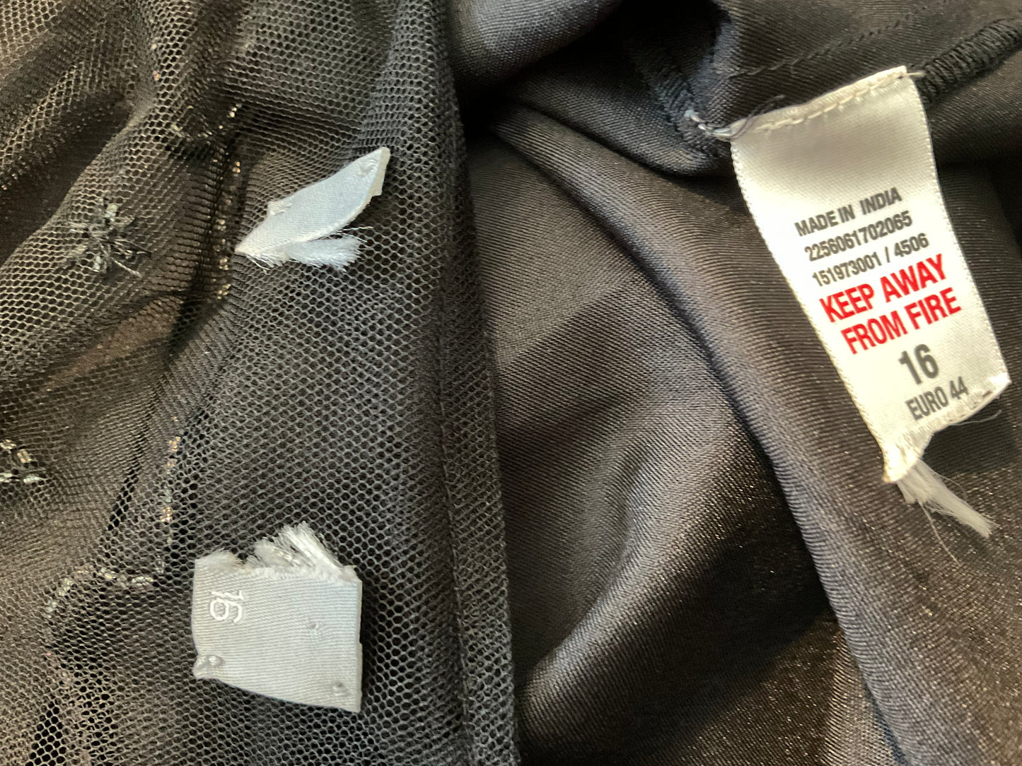 LADIES BLACK BEADED EMBELLISHED OCCASION PARTY DRESS & BOLERO SIZE 16