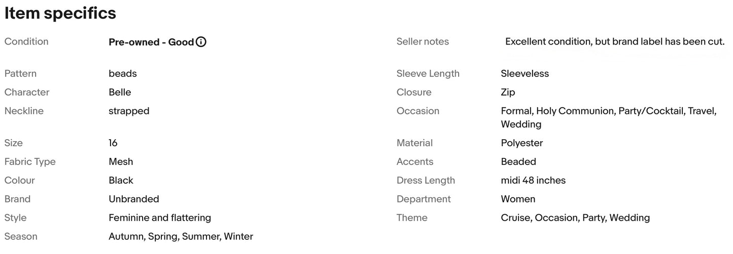 LADIES BLACK BEADED EMBELLISHED OCCASION PARTY DRESS & BOLERO SIZE 16