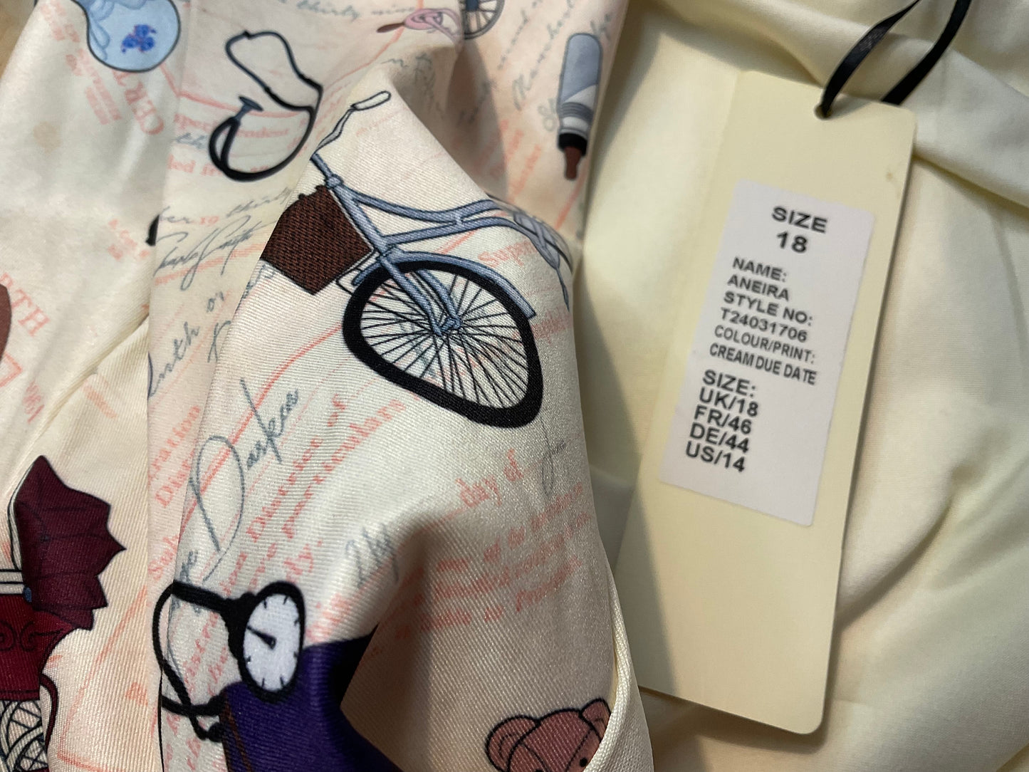 LINDY BOP NURSERY THEME PRINT VINTAGE STYLE OCCASION PARTY DRESS SIZE 18 new