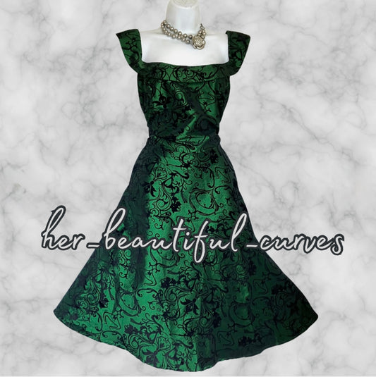 JOE BROWN JACQUARD HERITAGE FLORAL VINTAGE STYLE OCCASION PARTY DRESS SIZE 18