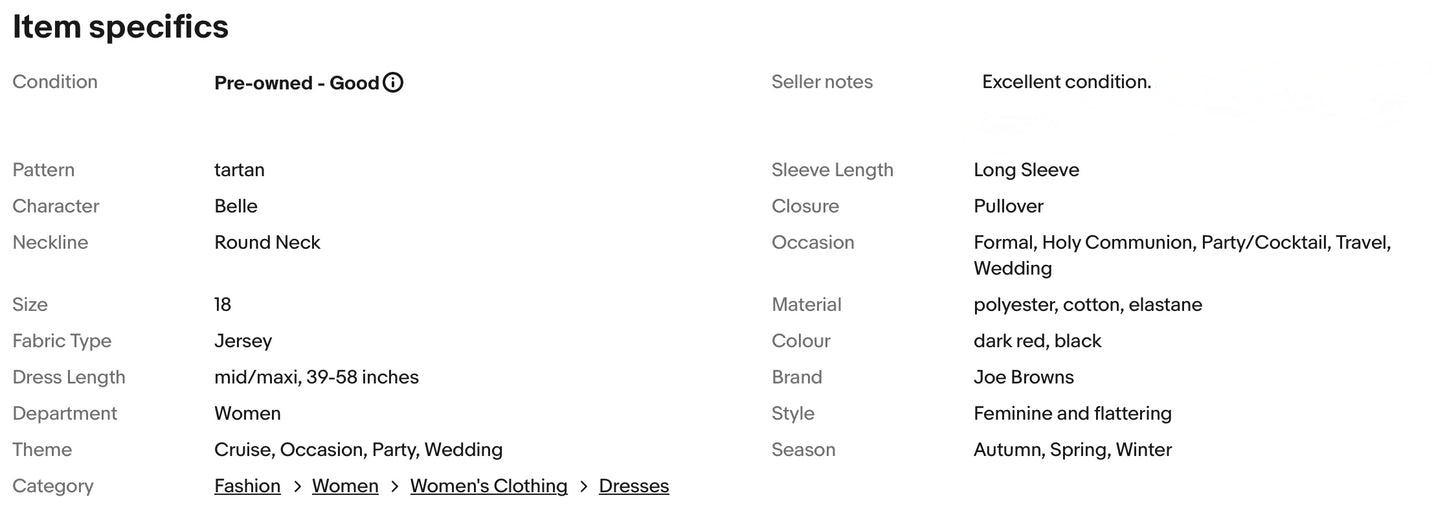 JOE BROWNS TARTAN PRINT JERSEY PARTY DRESS SIZE 18